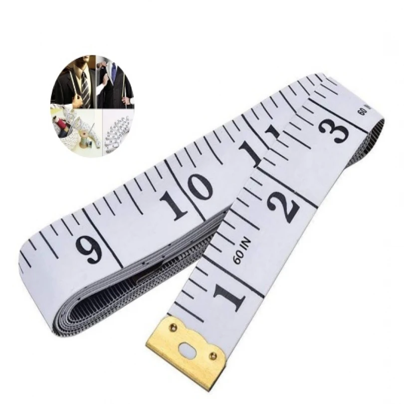 2m Soft Tape Measure Clothing Tailor Measuring Made of Fiberglass Material Ruler White Waist Circumference Craft Measuring Tools