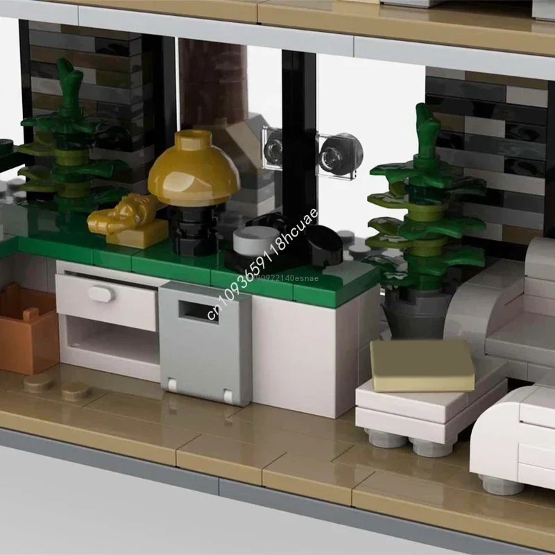 2032 pièces MOC City Street View Architecture Village d'hiver Ski Lodge modèle blocs de construction modulaires briques à monter soi-même jouet éducation cadeaux