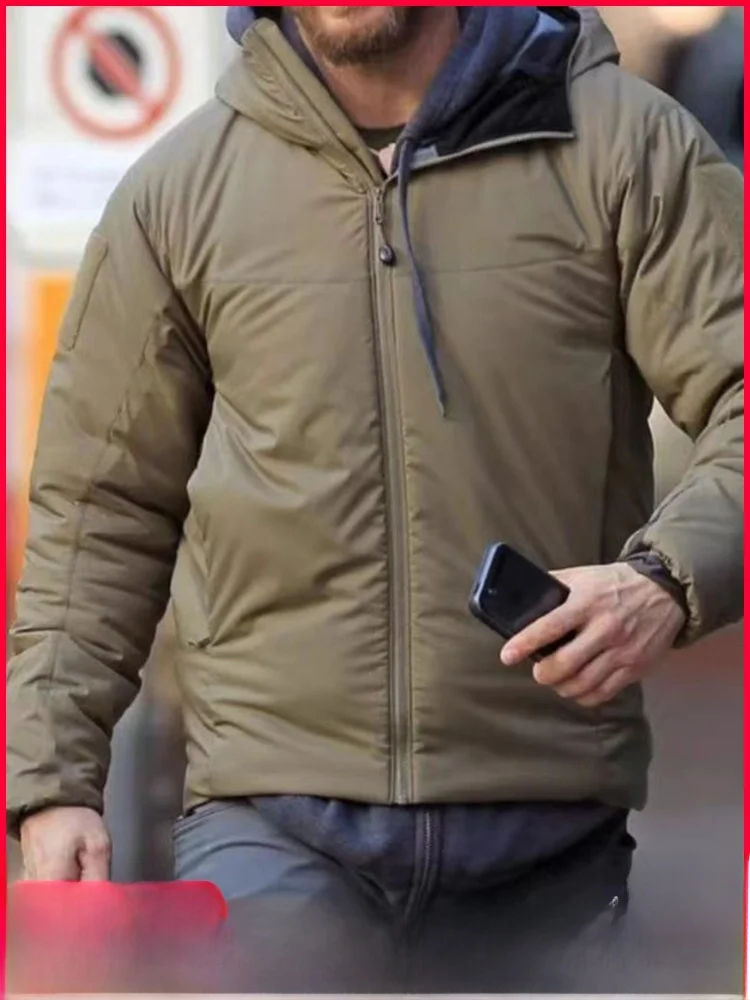 

Мужская теплая ветрозащитная хлопковая одежда Thiened Winter Outdoor Jaet, подходит для модной городской молнии, нейлон