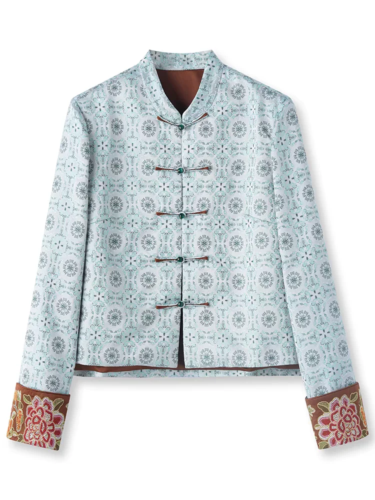 Chinese style silk embroidery high-end coat The new Hanfu style is comfortable, soft, breathable and luxurious outerwear