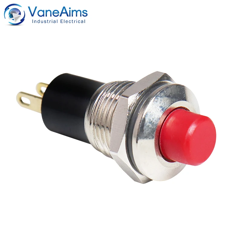 7mm 10mm Mini Push Button Switch Fixed Latching Self Reset Red High Head Small Buttons Switches 2 pins 1NO 1NC 3A/125V 1A/250V