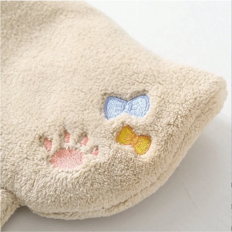 3PCS Children's hand towel hanging absorbent breathable cartoon cute thick square towel small washroom hand towel