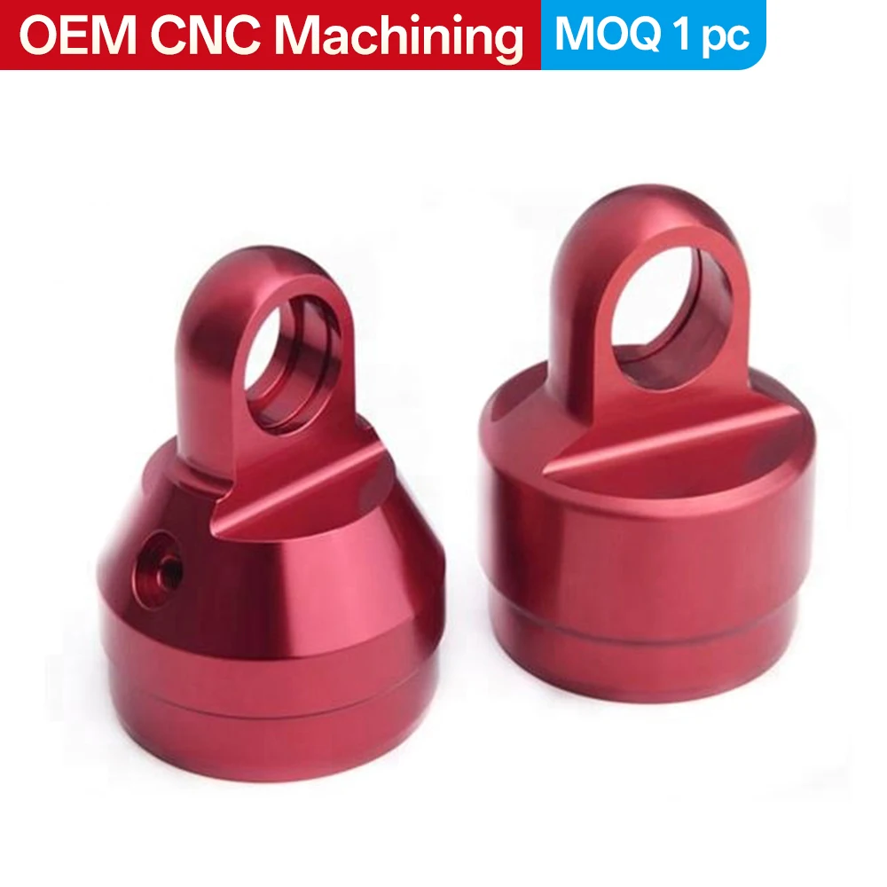 

Custom high-quality 6061 aluminum alloy machined parts, CNC-milled and CNC-machined parts with red anodized finish