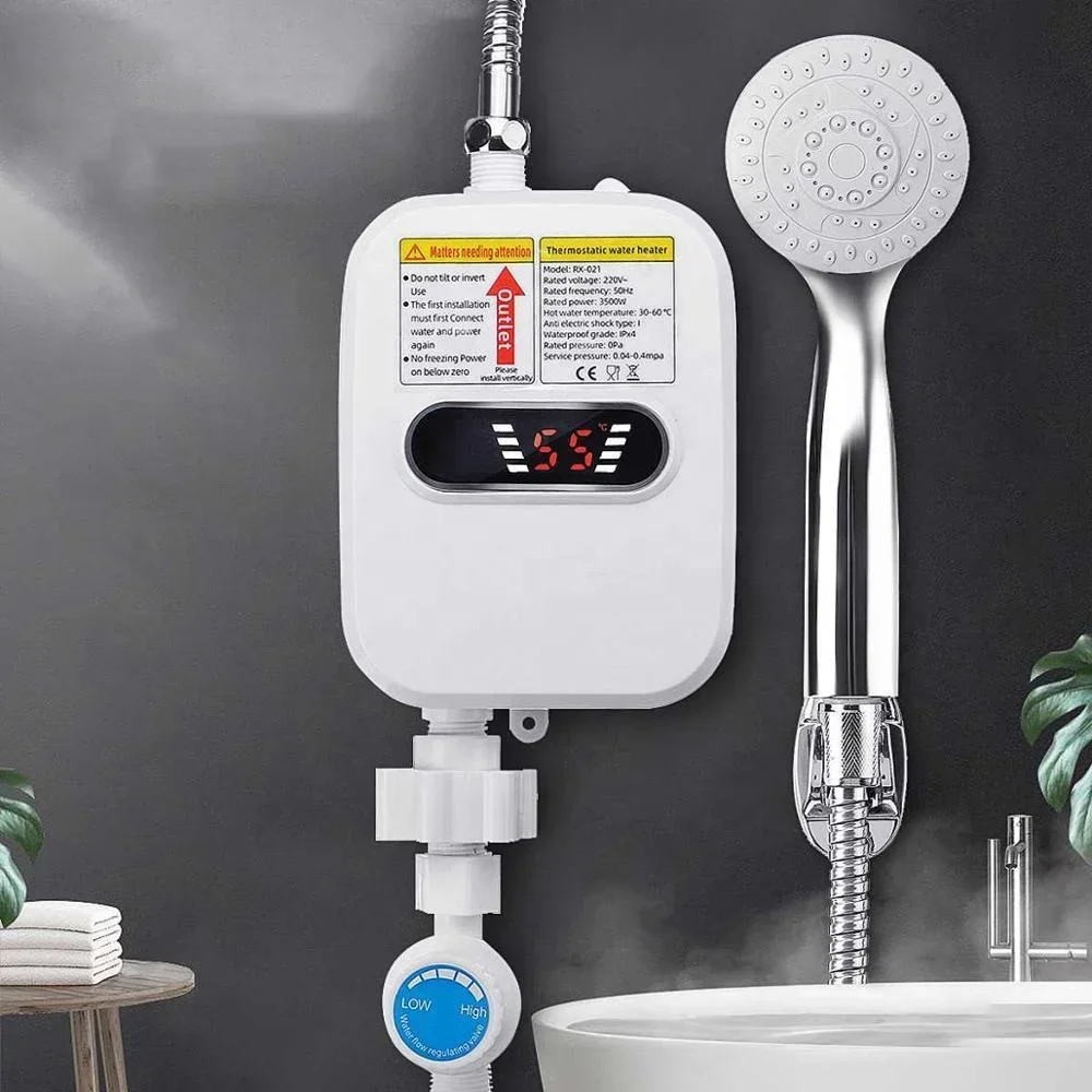 220V Water Heater Bathroom Kitchen Instant Electric Hot Water Heater Tap Temperature Display With Faucet Shower