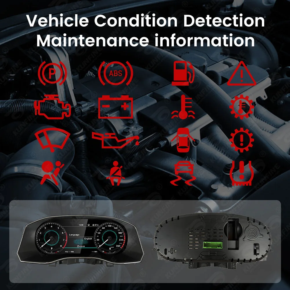 

12.3" LCD Digital Cluster For Volkswagen Amarok 2017-2020 Dashboard Cluster Virtual Instrument Panel Speedometer Cockpit Meter