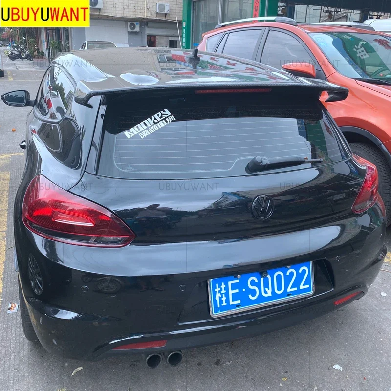 For Volkswagen VW Scirocco 2015-2019 (Not For R) VOTEX Style Scirocco FRP/Carbon Fiber Rear Roof Lip Wing Spoiler