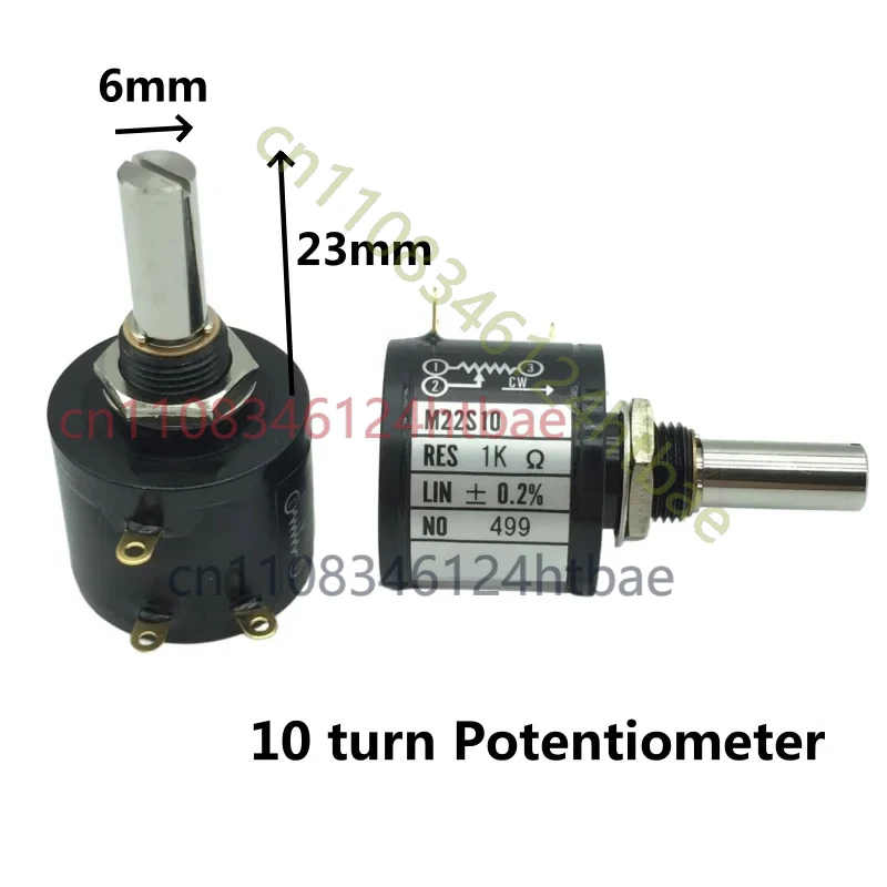 1-piece-potentiometre-a-10-tours-m22s10-1kΩ-2kΩ-5kΩ-10kΩ-lin±02-2w-angle-electrique-3600-degres-diametre-de-l'axe-6mm