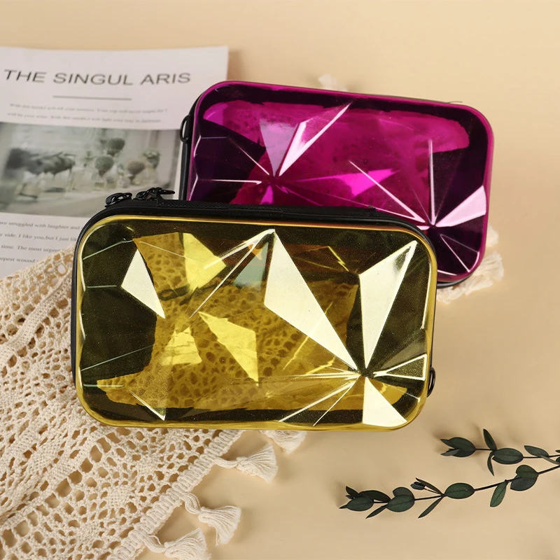 Transparente Umhängetasche für Damen, Kofferform, Mini-Schultertasche, PVC-Jelly-Clutch-Box-Tasche – Detail 5