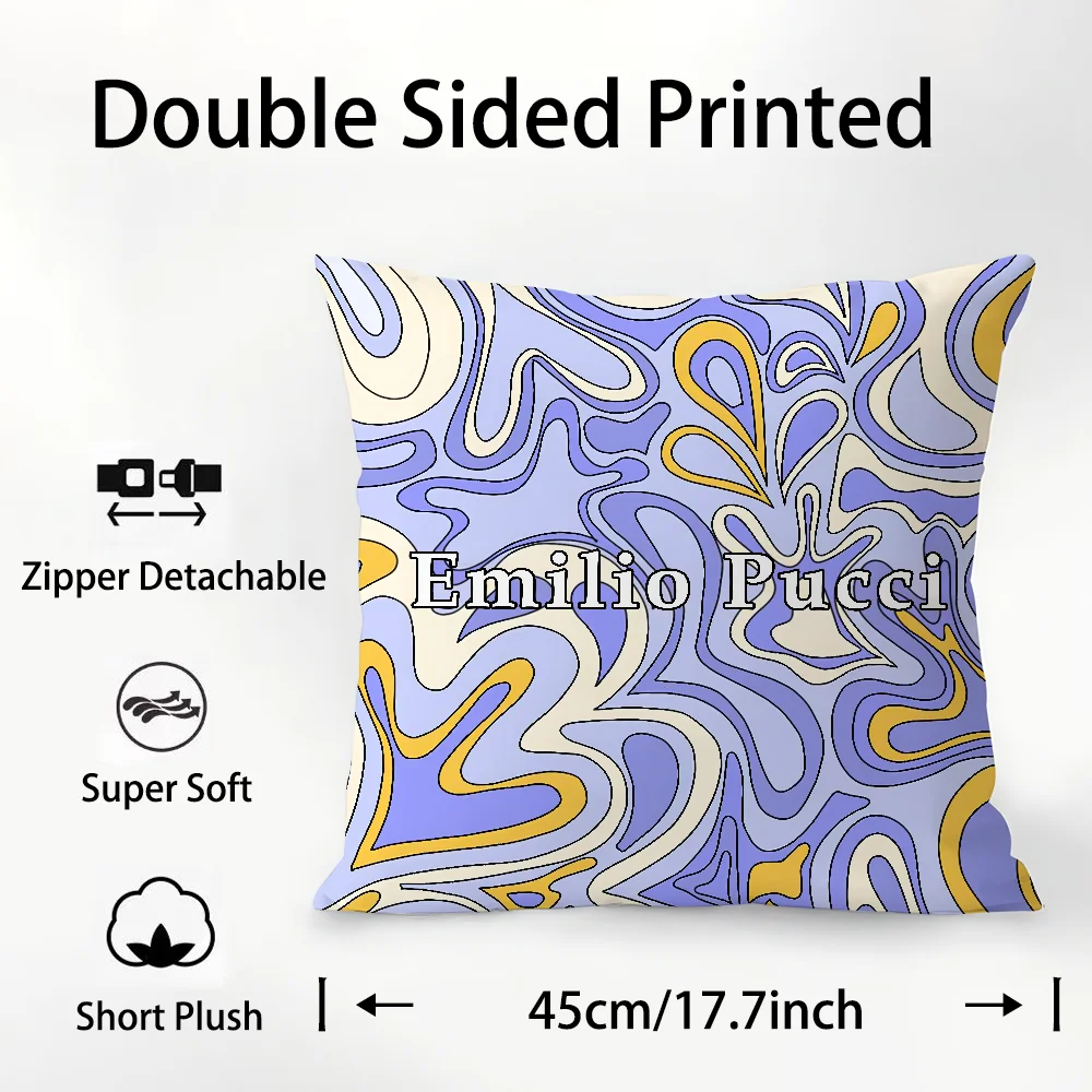 Fashion E-EE-Emilio logo P-Pucci Pillow Case Plush Fabric Soft