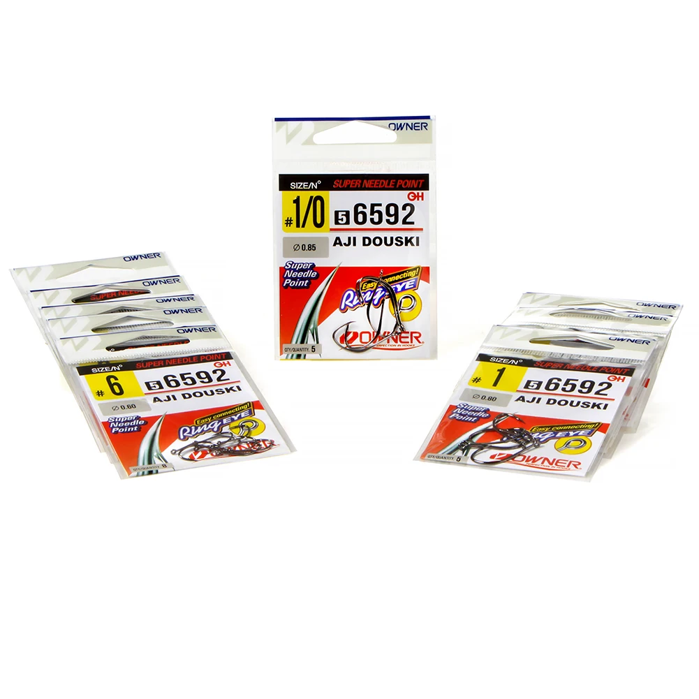 

56592 Fishing Hook Ring Eye AJI DOUSKI Fishing Hooks Coating High Carbon Stainless Steel Barbed Carp Fishing Hooks