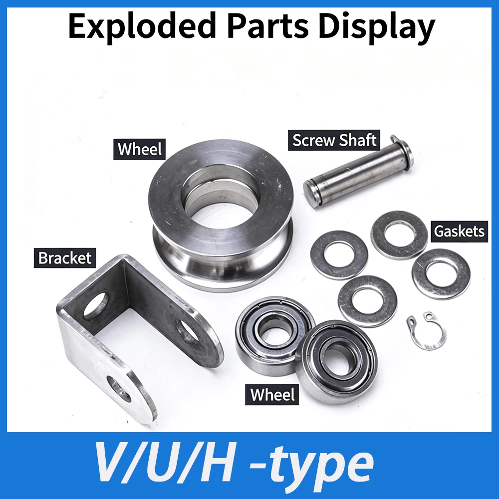 1pcs U V H-type Groove 201/304 SS Bearing Wheel Anti-Rust Pulley Lifting Wire Rope Metal Door Pulley Sliding Guid Hardware Tools