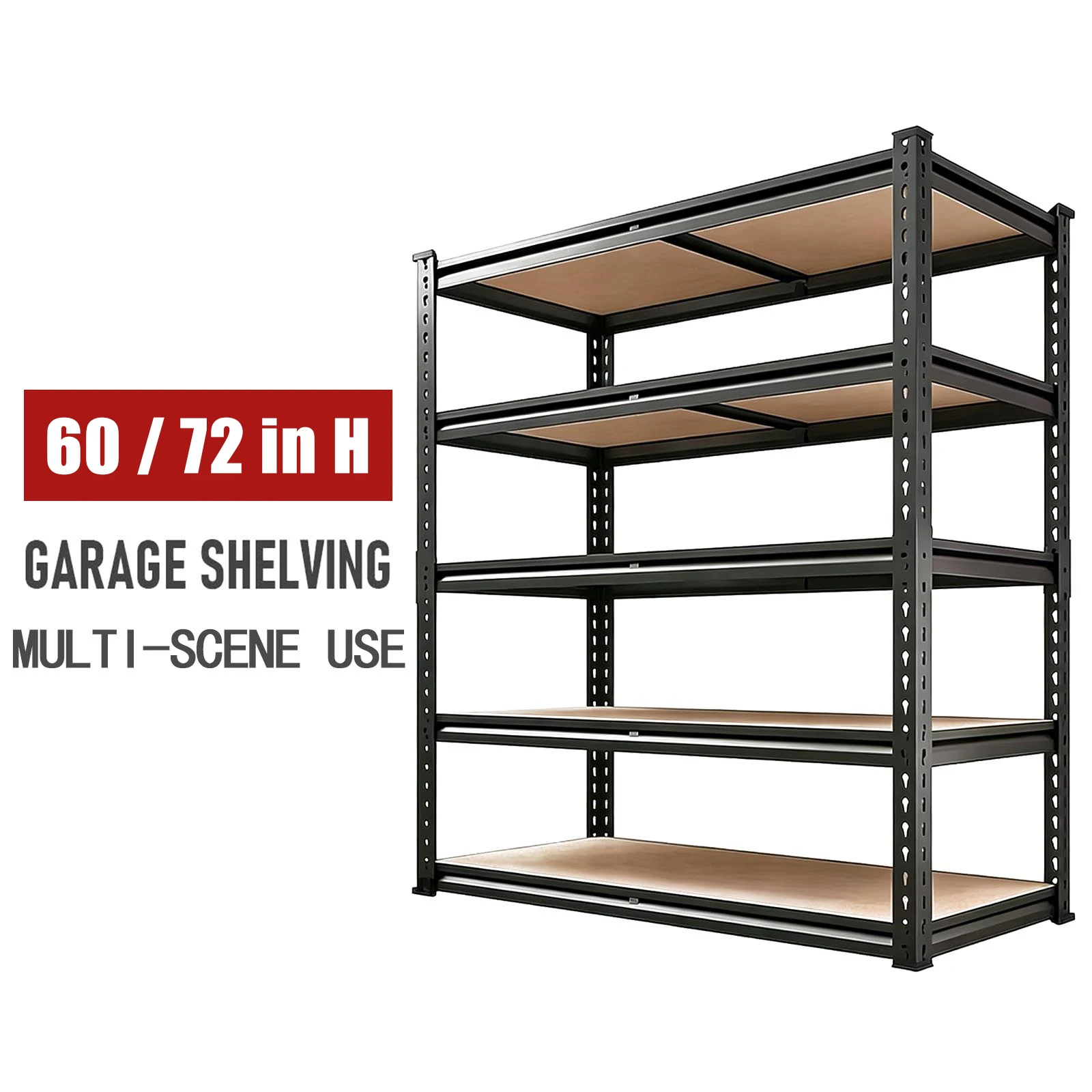 2000LBS Garage Shelving 5 Tier Storage Shelves Heavy Duty, Adjustable Metal Shelving Unit,Garage Shelves for Basement,Warehouse,Pantry,Closet