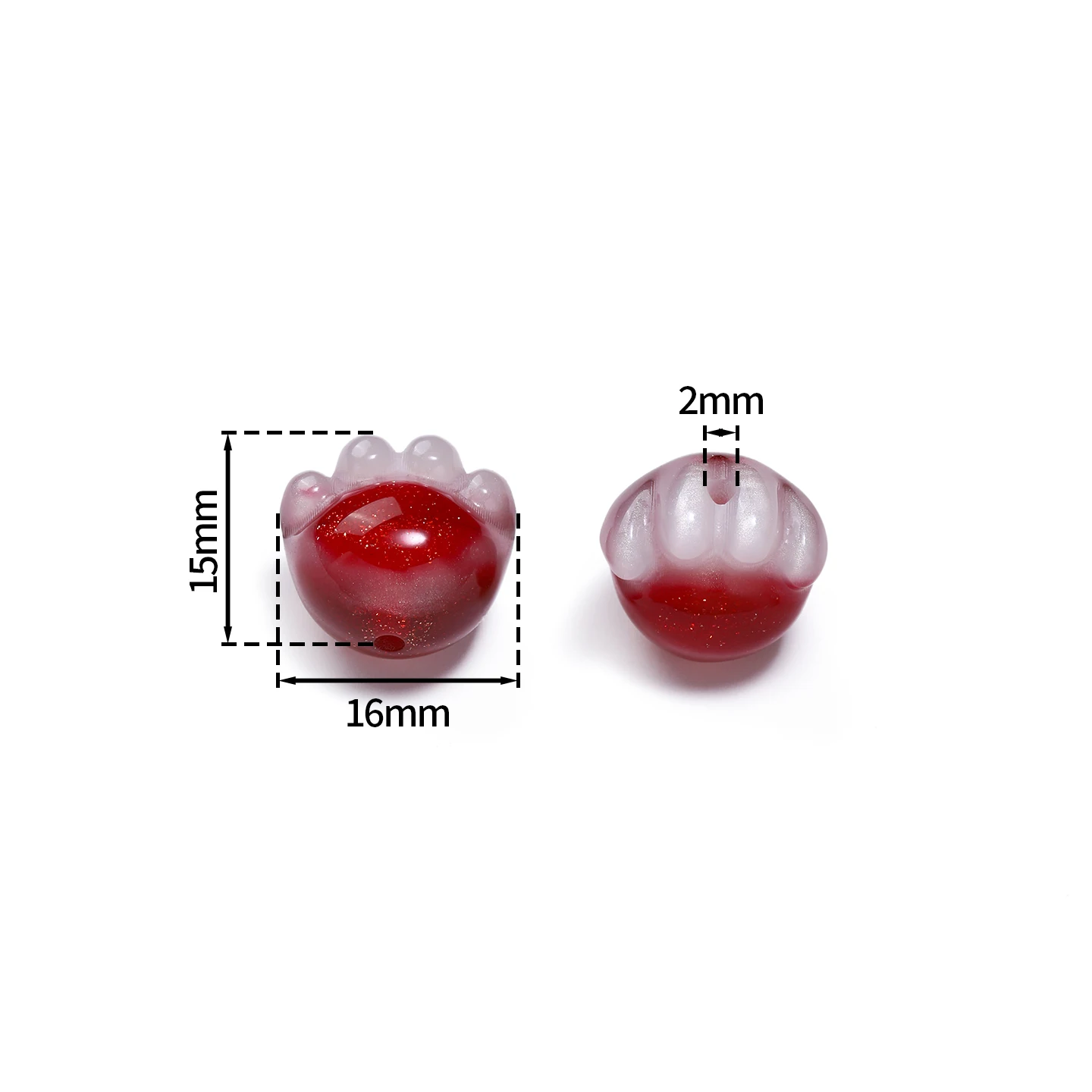 1pcs Cat Paw Resin Beads Gradient Color Pendant Loose Bead With Hole For DIY Bracelet Keychain Necklace Gifts Accessories