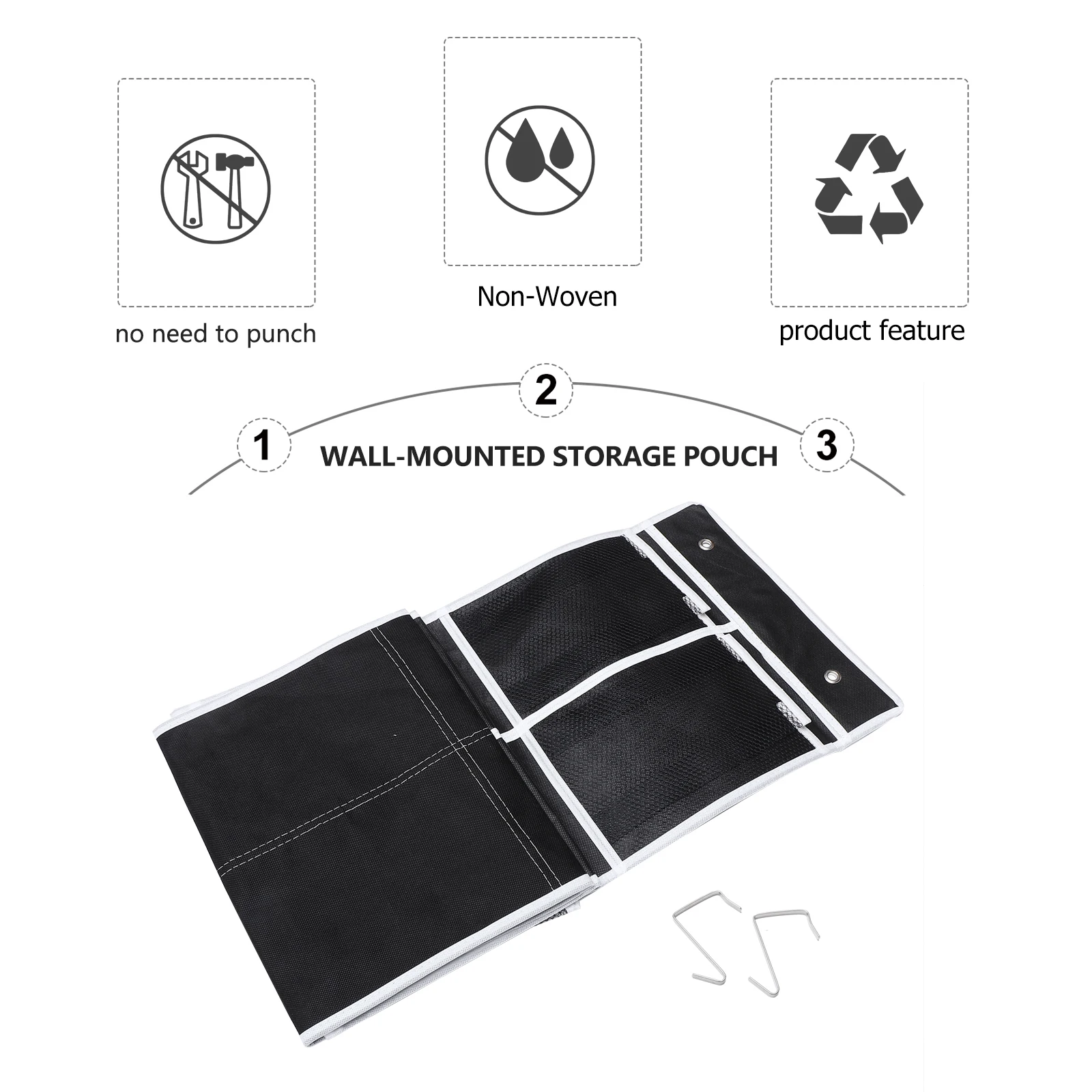 

1pc Hanging Storage Bag 12 Pockets Organizer Non-Woven Fabric Breathable Space Saver Wall Hanging Pouch for Home