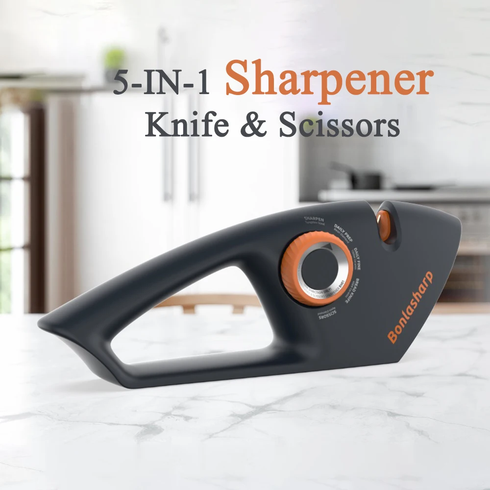 

5 in 1 Adjustable Knife Sharpener, Premium Handheld Kitchen Knife Sharpeners Sharpening Tool Works for Knife & Scissors