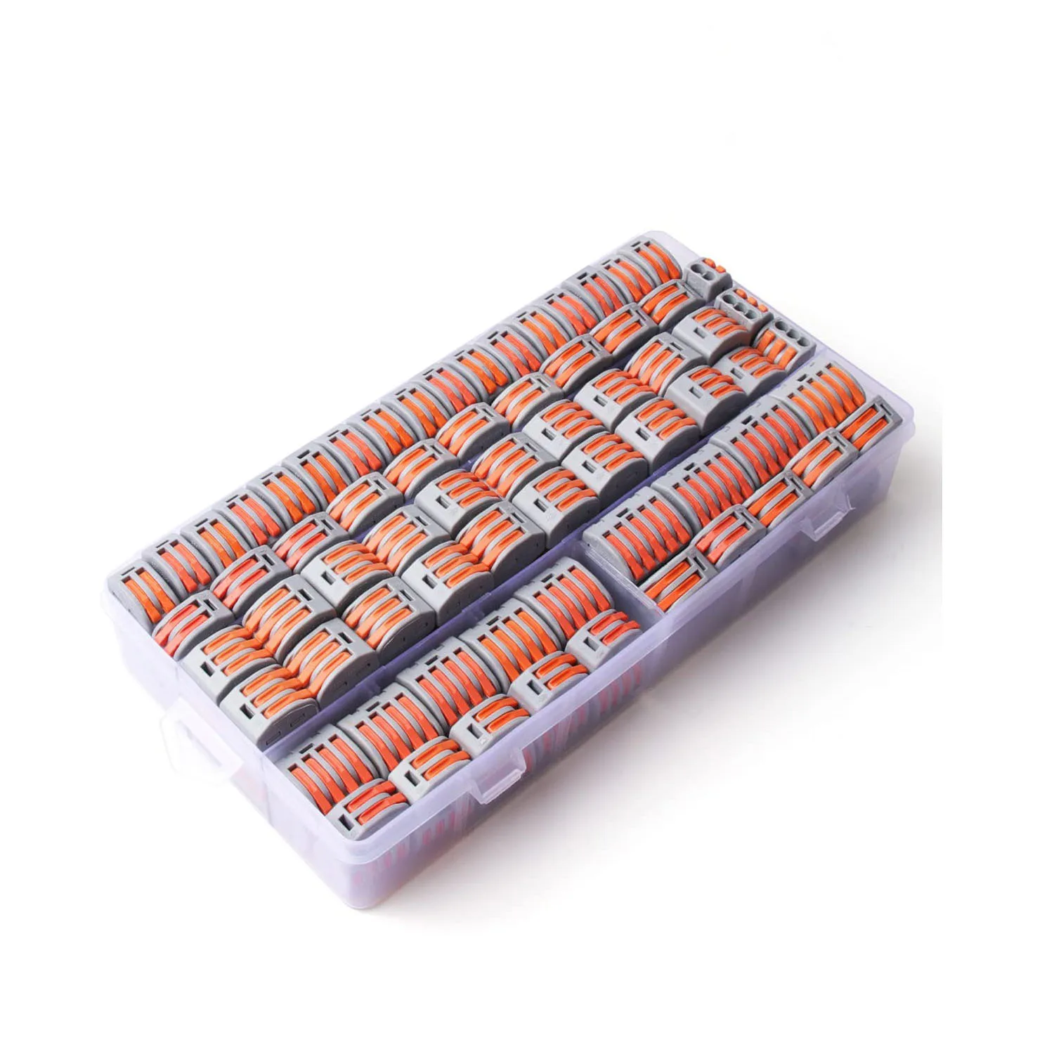 140Pcs PCT Lever Wire Connectors Kit, Quick Splice Wiring Terminal Junction Splitter with Storage Box