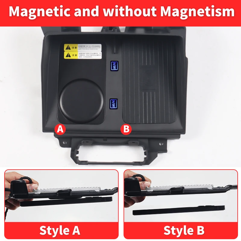 Magnetic Car Charger Base Suitable for 2020-2023 Toyota Sienna XL40 Bracket 15W Magnet Fast Charging Modification Accessories