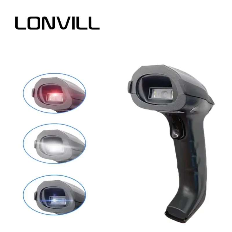 LONVILL Large View Usb RS232 Automotive Production Barcode Reader Metal Detection Industry Handheld Barcode Scanning