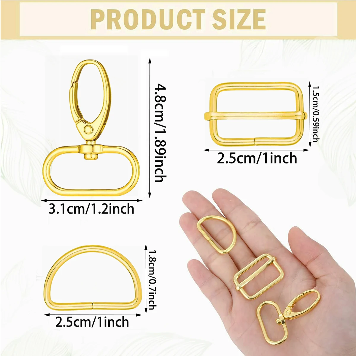5/10/20 Set Oval Ring Lobster Claw Swivel Snap Hook D Ring Sliding Buckle Kit for Leash Keychain Accessories Wallet Bag DIY Gift
