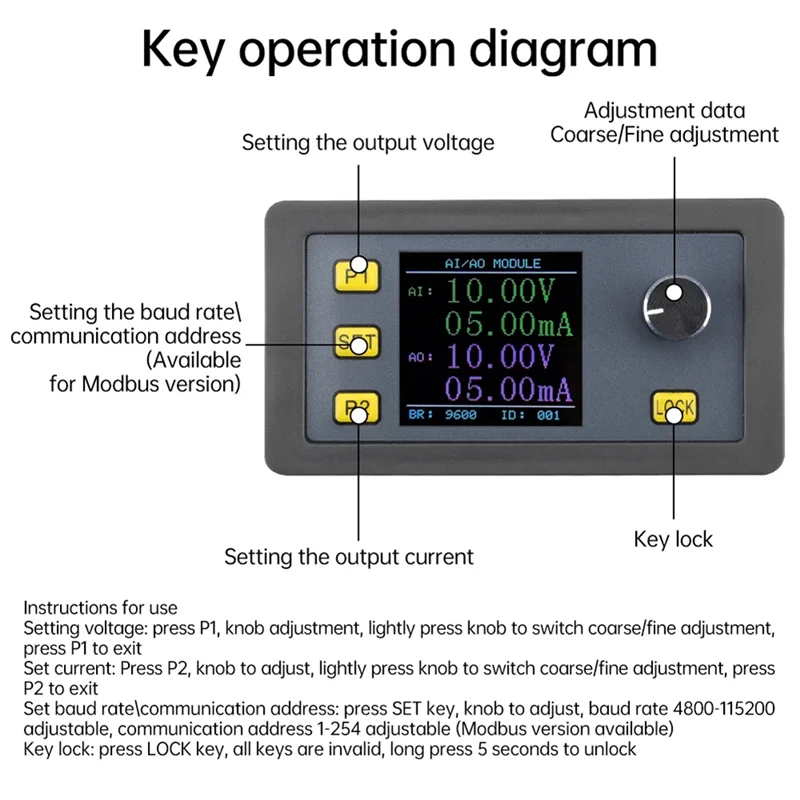 

-FDDT DC24V High Precision Digital Signal Generator Current Source Analog Input/Output Measurement Frequency Generator