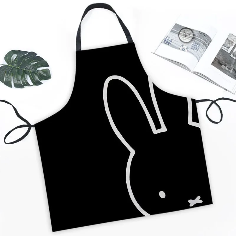 Cartoon Kawaii New Style Simple Waterproof Kitchen Adult Student Breathable Apron Cook Antifouling Work Clothes Good Looks Miffy