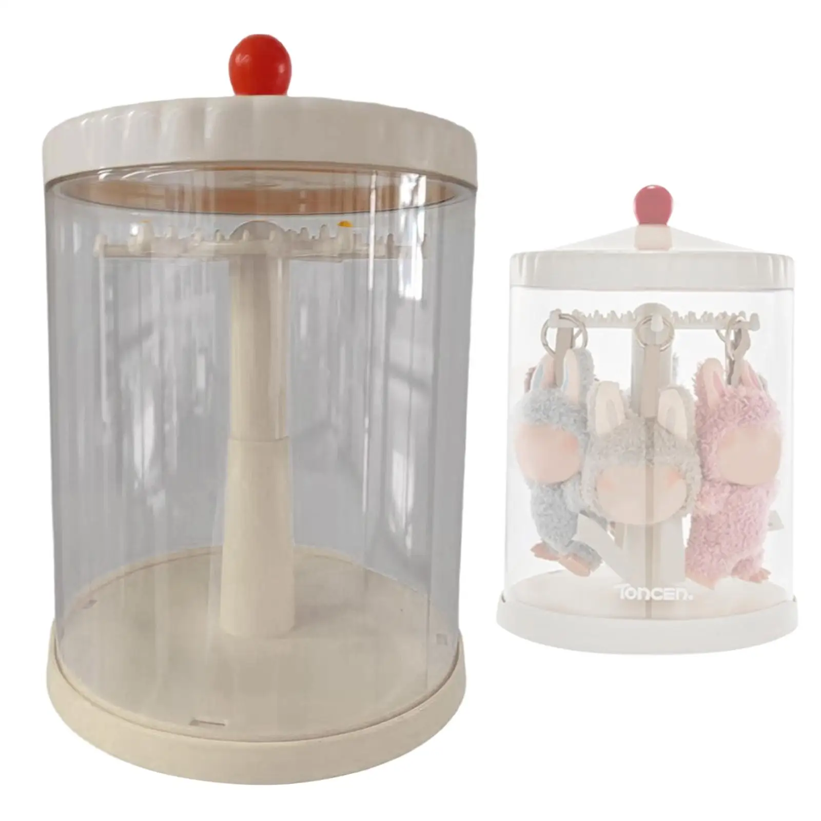 

Figures Doll Display Stand Organizer Transparent Collectibles Rotatable Living Room Protection Showcase Figure Display Case