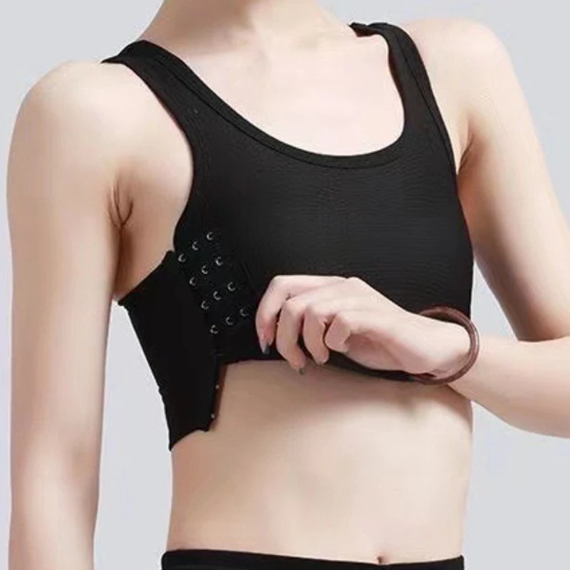 

1pcs Womens Breathable Chest Breast Binder Side Buckle Short Vest Chest Binder Underwears Tank Tops Wireless Chest Wrap Bandages