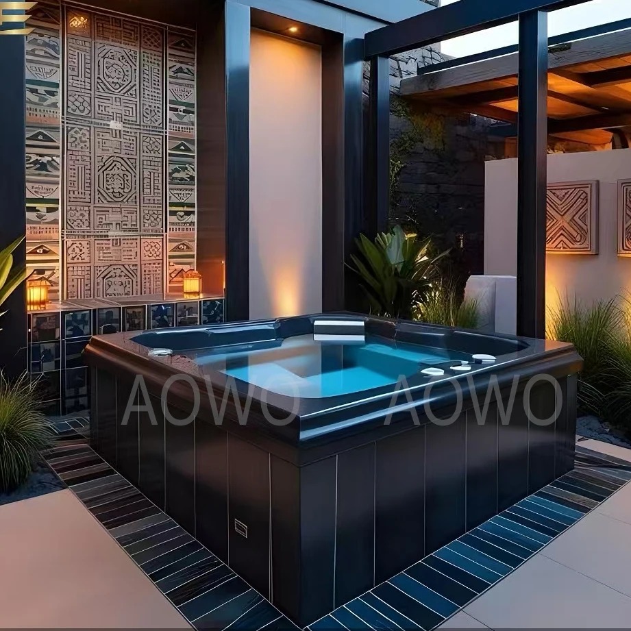 Japanese Head Spa 3 Person Outdoor Jacuzzisr Tubs Plastic Skirt Spa Massage Bathtub Outdoor Bathtub Spa Outdoor