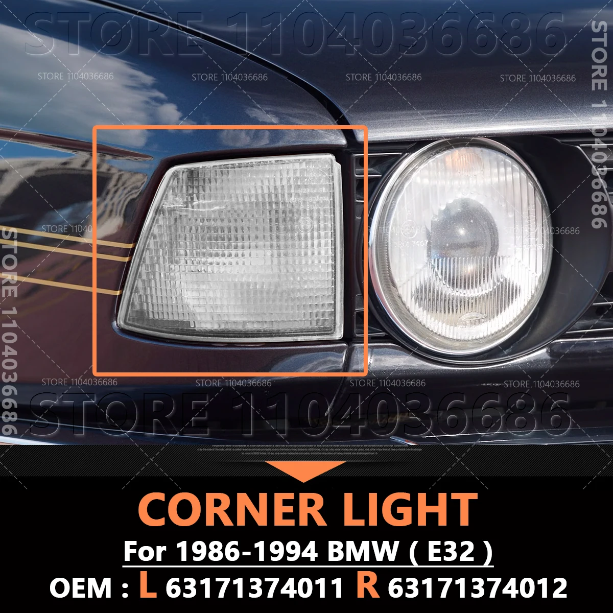 

Для BMW 730i 735i 740i 750i (E32) 1989-1994 годов, угловой светильник переднего бампера, указатель поворота 63171374011 63171374012