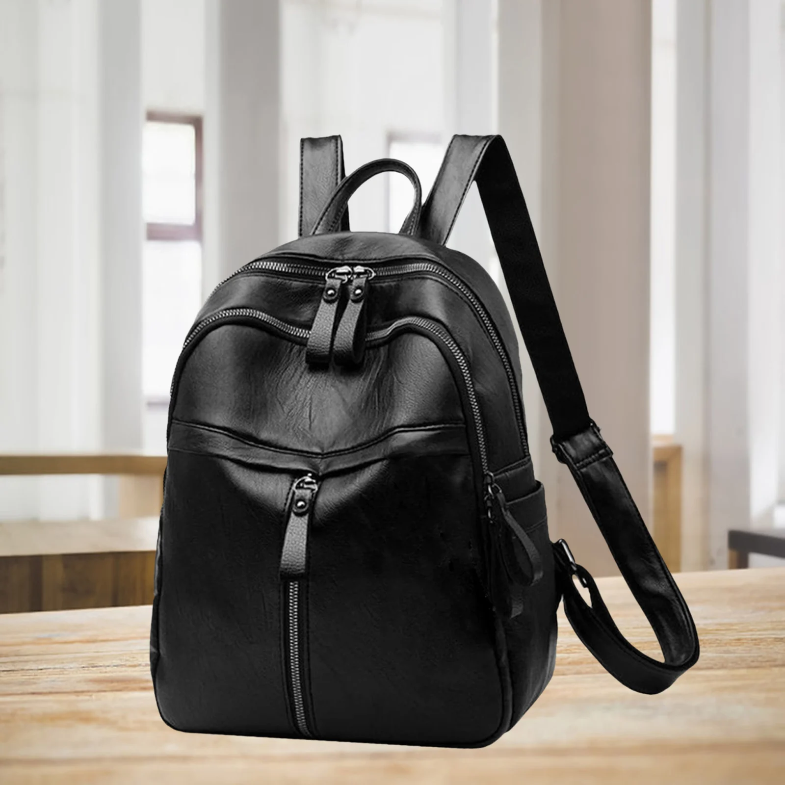 Mini Women Backpack PU Leather School Shoulder Bag Rucksack Tote Travel