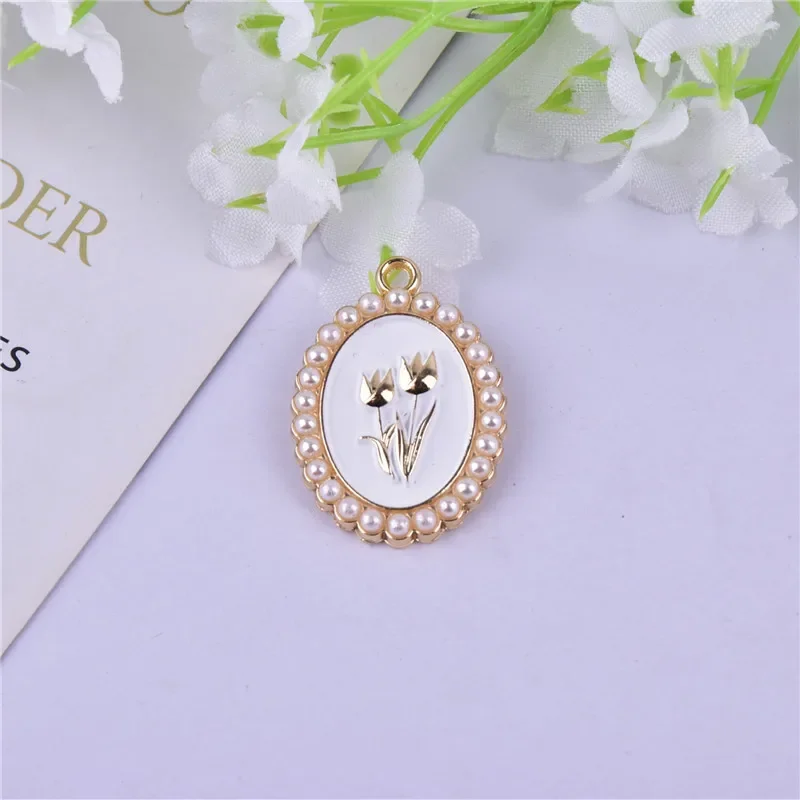 10pcs Irregular Round Heart-shaped Flower Disc Pendant Alloy Charm Necklace Pendants Jewelry Crafts Wholesale