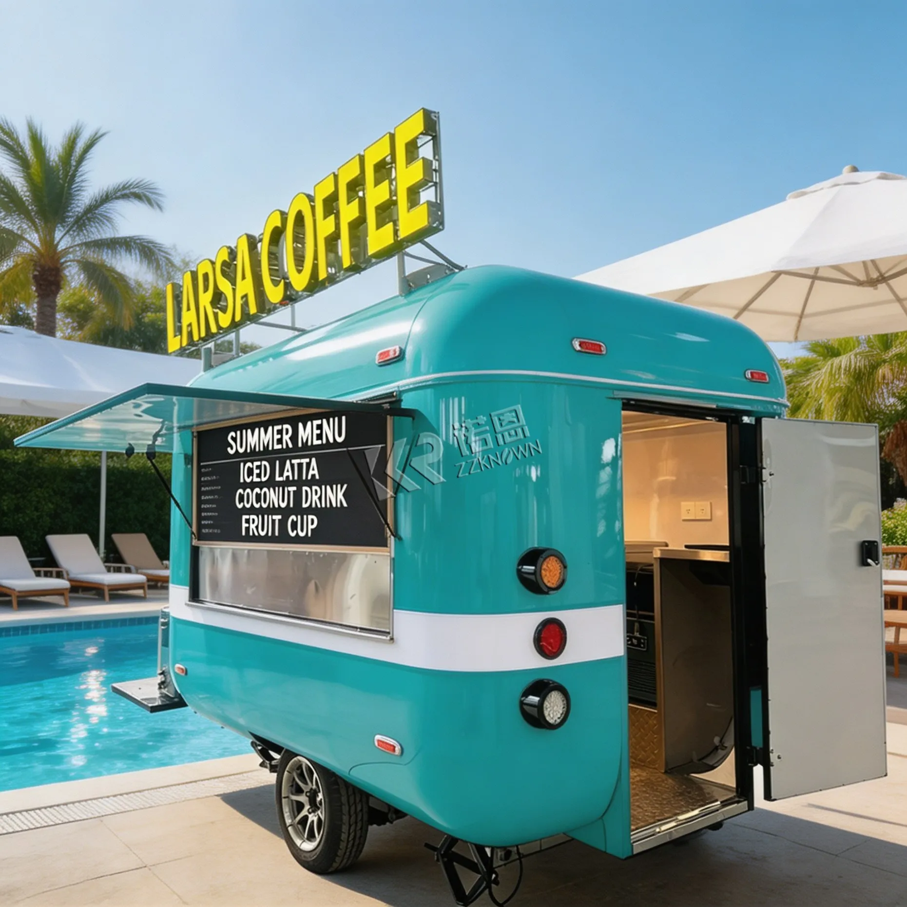 Concession Food Trailer Vintage Container DOT CE Certified Food Truck Manufacturers Kebab Bbq Fast Food Cart with Hood