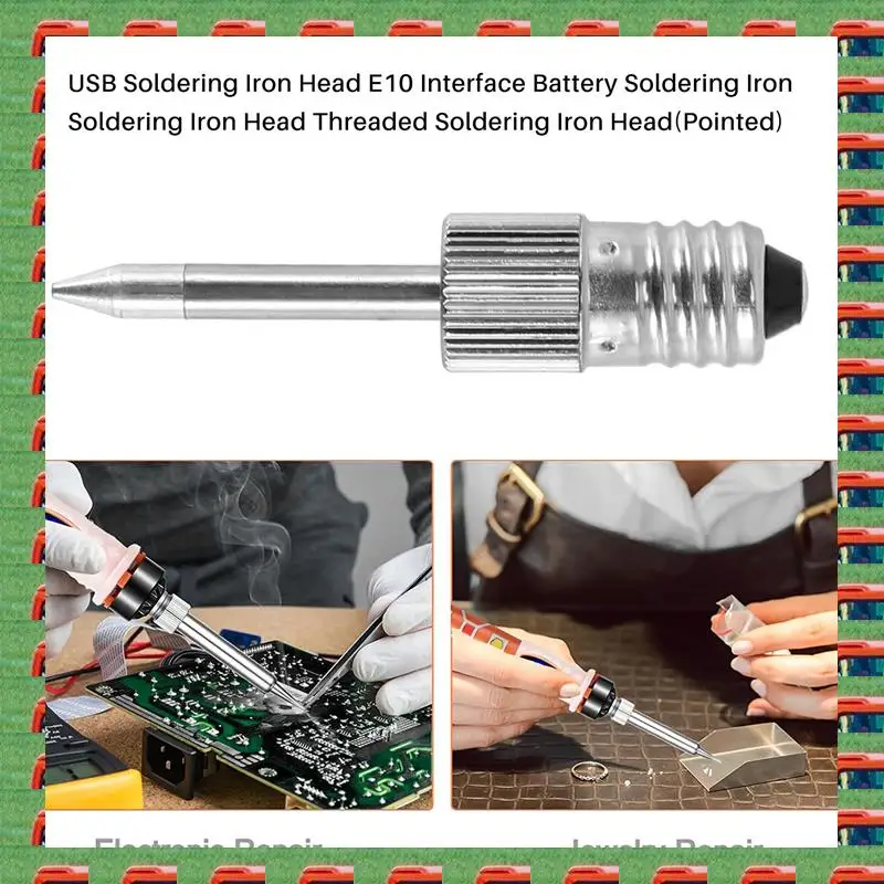 

ABMO USB Soldering Iron Head E10 Interface Battery Soldering Iron Soldering Iron Head Threaded Soldering Iron Head