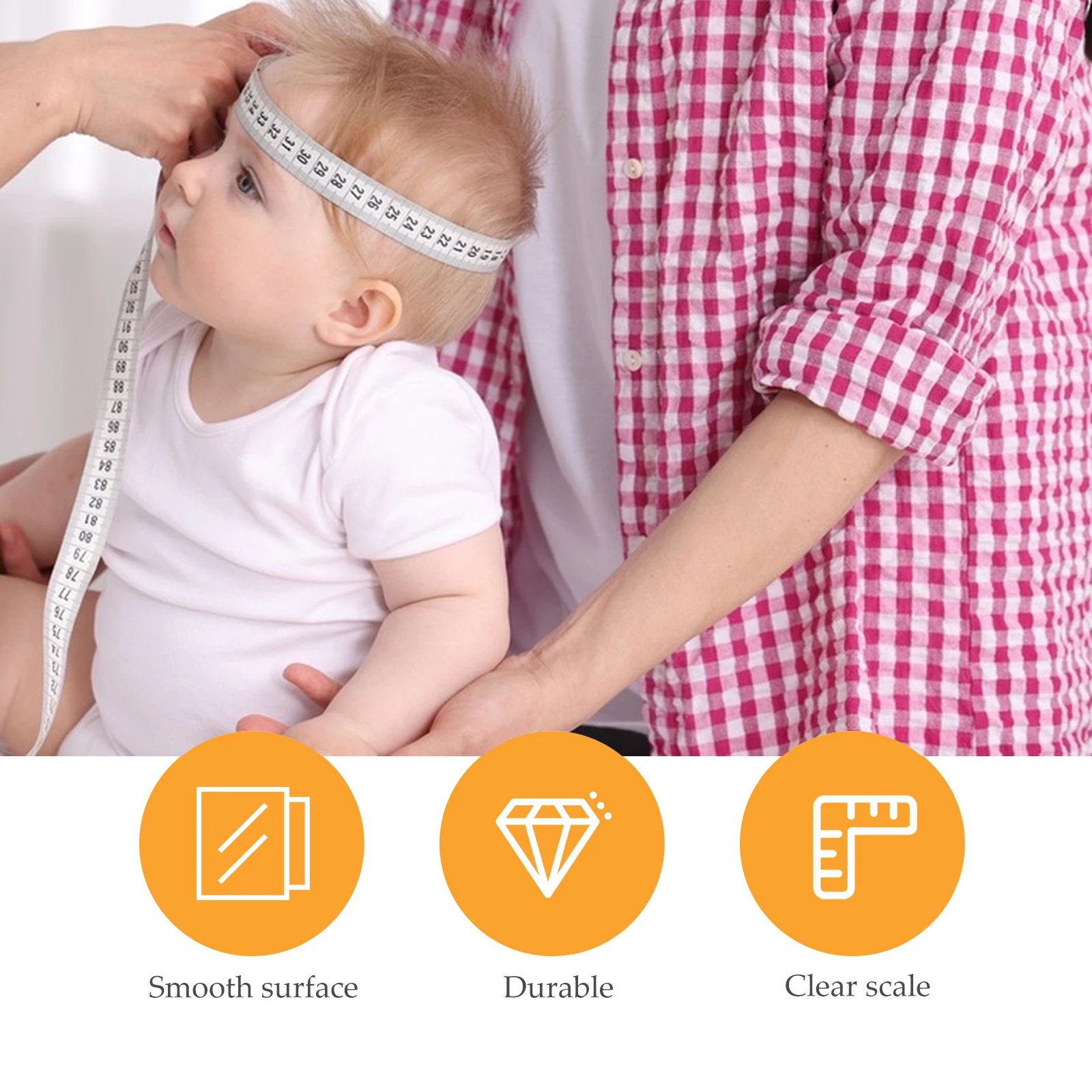 

6Pcs Head Circumference Tape Measure Safe Odorless Durable Practical 56cm White Tape Measure Length Testing Accessories