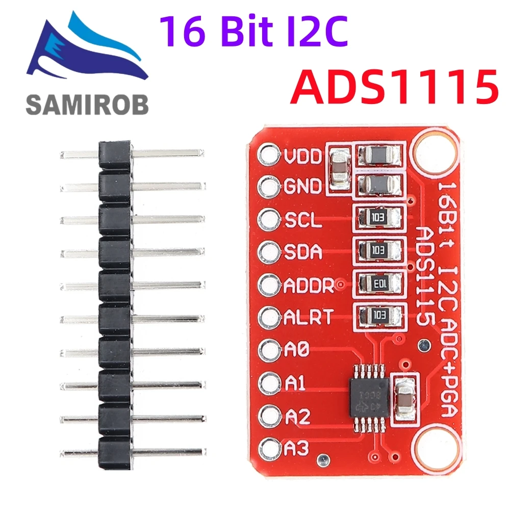 ADS1115 Module Red Board 16 Bit I2C ADC 4 Channel with Pro Gain Amplifier For Arduino