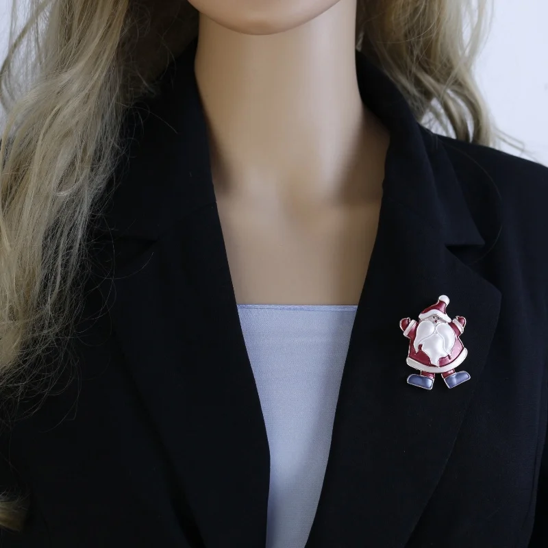 Novo esmalte natal papai noel broche magnético para homens e mulheres versátil papai noel magnético peito crachá broches jóias