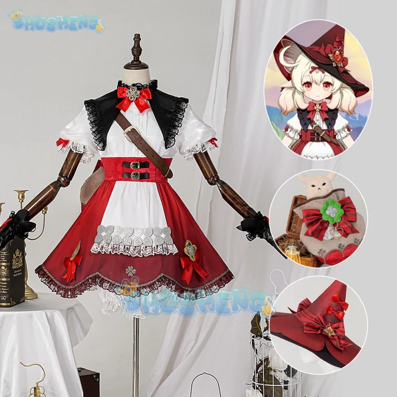 

Genshin Impact cos Klee Little Demon Girl lolita Usual Game Anime cosplay Costume Girl