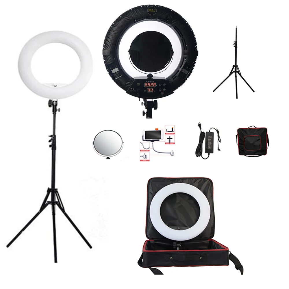Yidoblo FA-480 BLUETOOTH APP Control Ring Light LED Camera Photo Studio Ring Lamp Photography Touch Screen Ring lamp 2800K-9900K