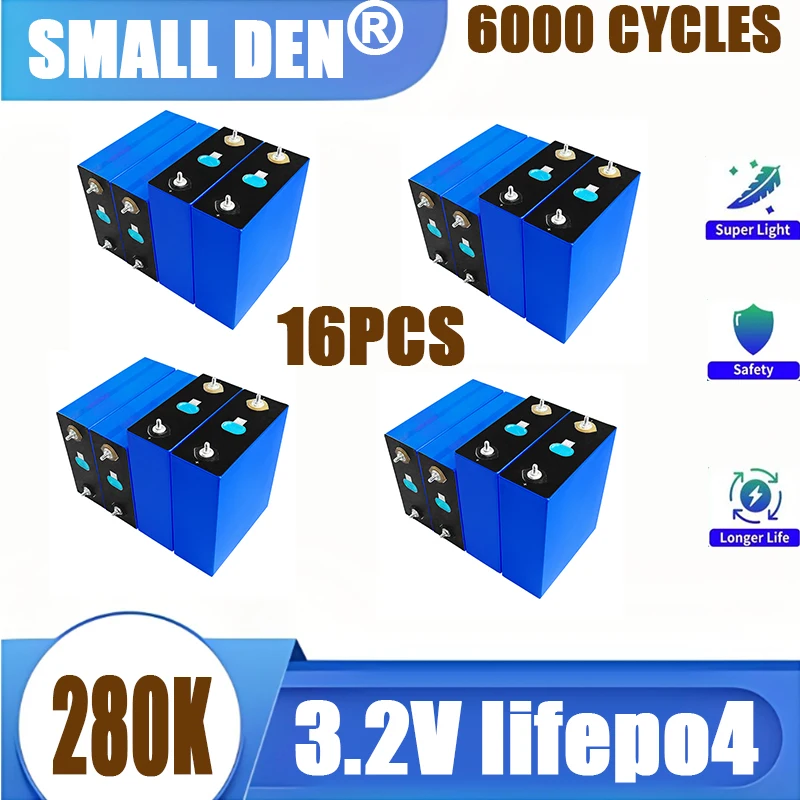 

16pcs Original 3.2V 280K Lifepo4 battery 280Ah 6000 cycles，DIY 48V automotive solar yacht golf cart multifunctional battery pack