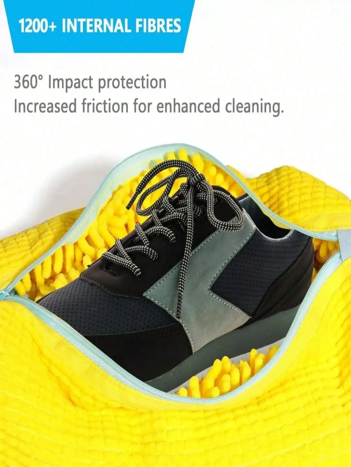 1 Stück 360 ° Schuhwaschmaschinenbeutel für alle Schuhtypen - Anti-Deformations-Schutz, maschinenwaschbar, lufttrocknend, schützender Wäschebeutel – Detail 5