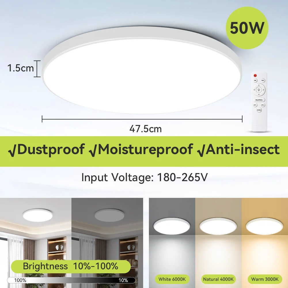 CANMEIJIA LED Deckenleuchten Moderne Deckenleuchte 18/30/40/72W Led 220V Deckenleuchten Runde Wohnzimmer Schlafzimmer Innen Küche Beleuchtung Lampe 5