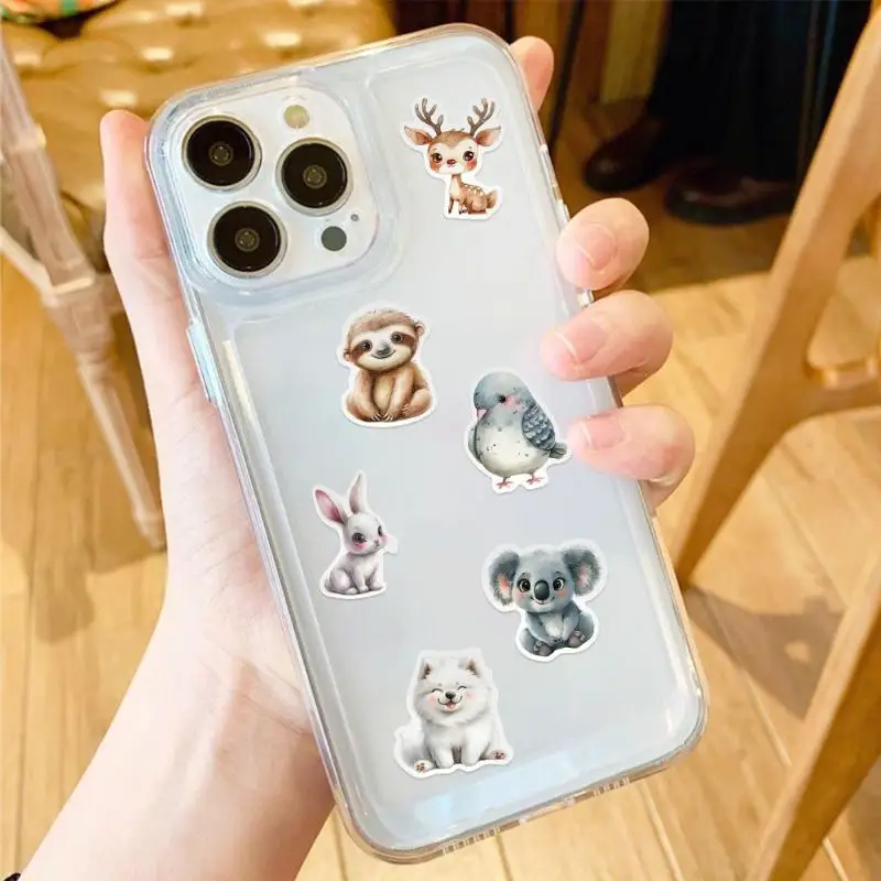 50 ピース/セット水彩動物落書きステッカー DIY 装飾ギター/タブレット/ジャーナル用防水