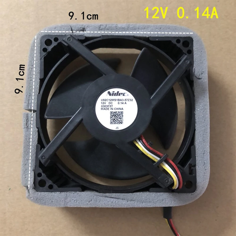 U92C12MS1BA3-57Z32 9.1CM Refrigerator Replacement Fan 12V 0.14A For Haier Commander Refrigerator Refrigeration Cooling Fan