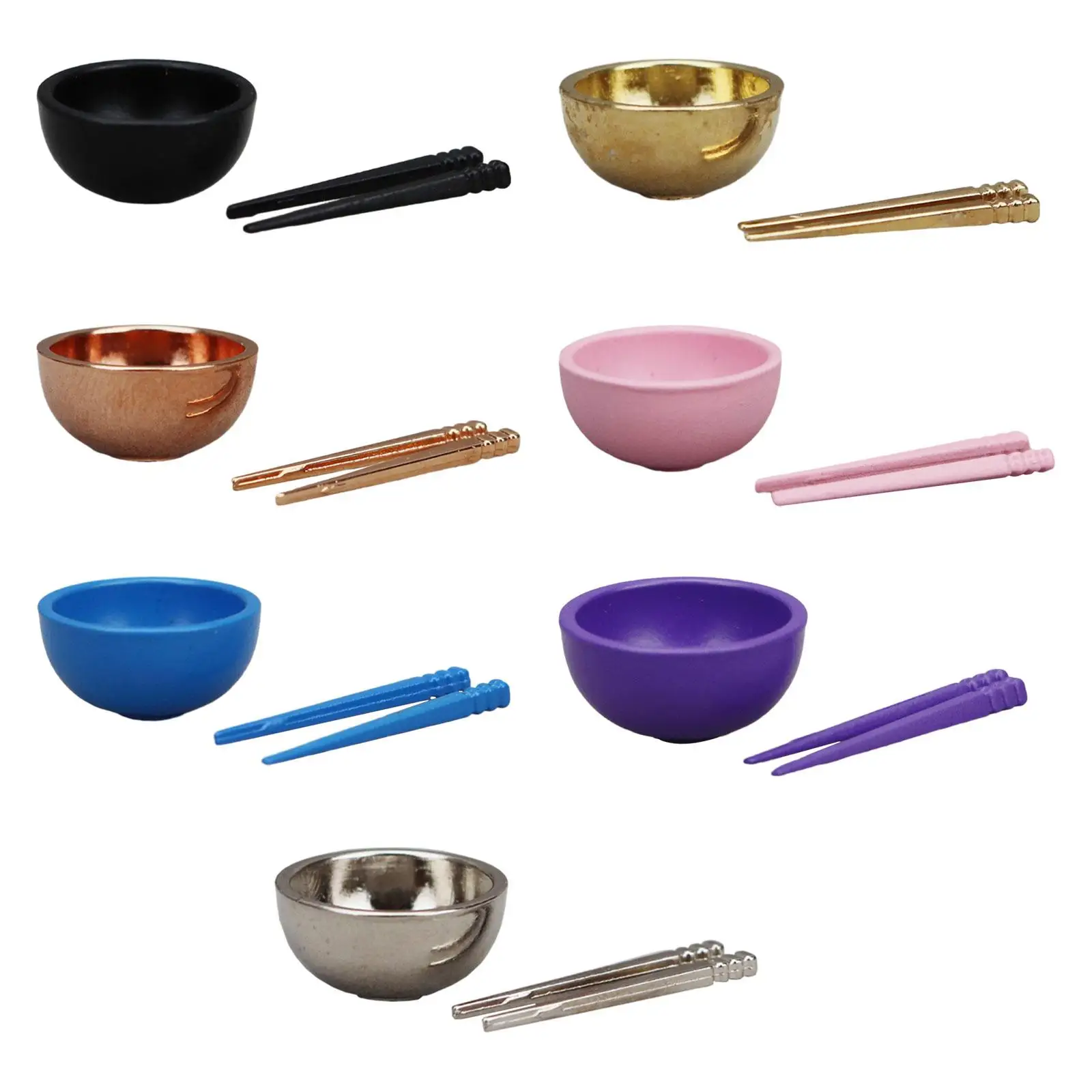 1:12 Scale Dollhouse Bowl Chopsticks Dollhouse Tableware Miniature Kitchen