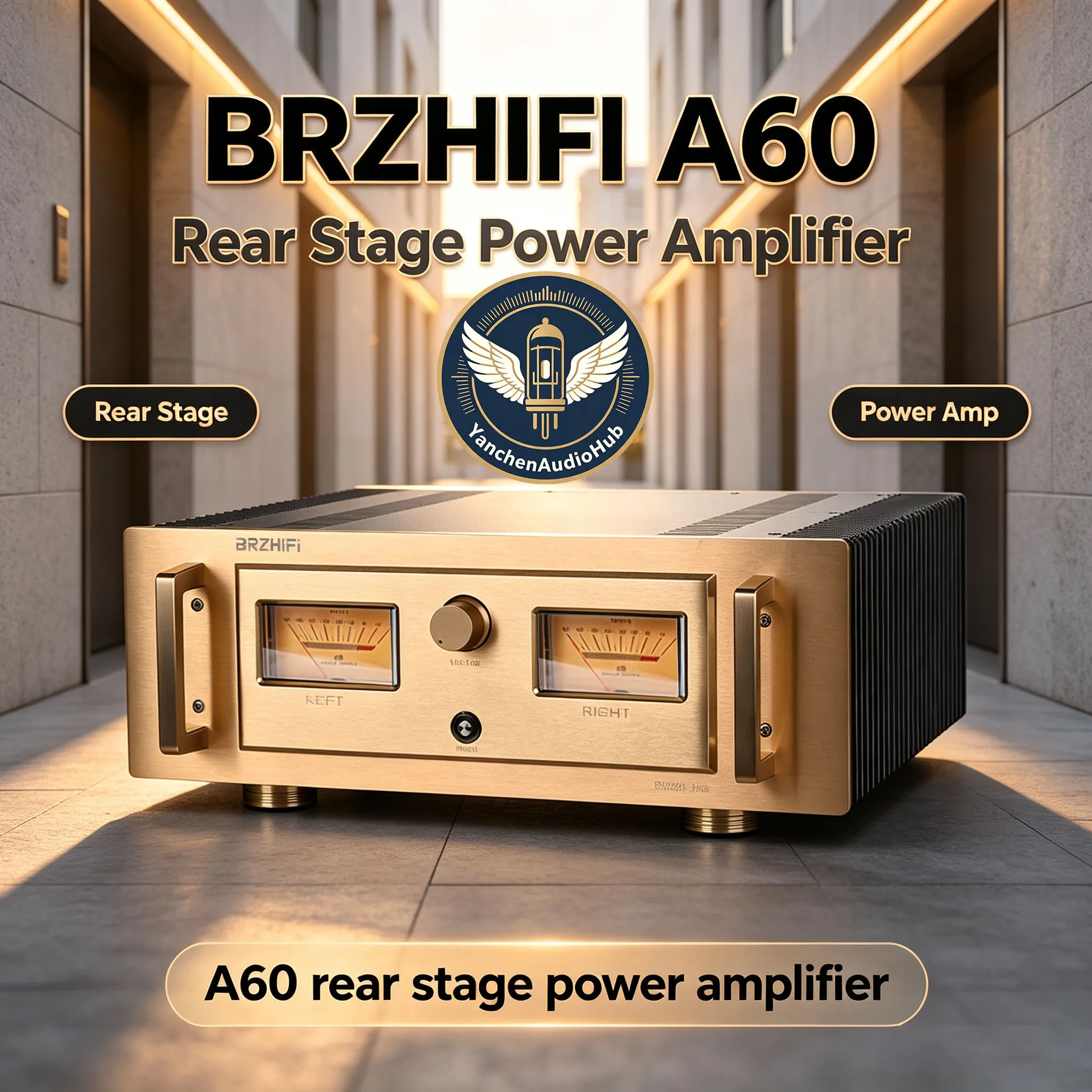 CHN 2027 New BRZHIFI-A60 Class A and B Power Amplifier High Fidelity 400W High Power