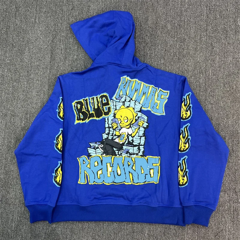 Fashion brand high-quality pure cotton cartoon printed Glo Gang hoodie set hip-hop men's sportswear