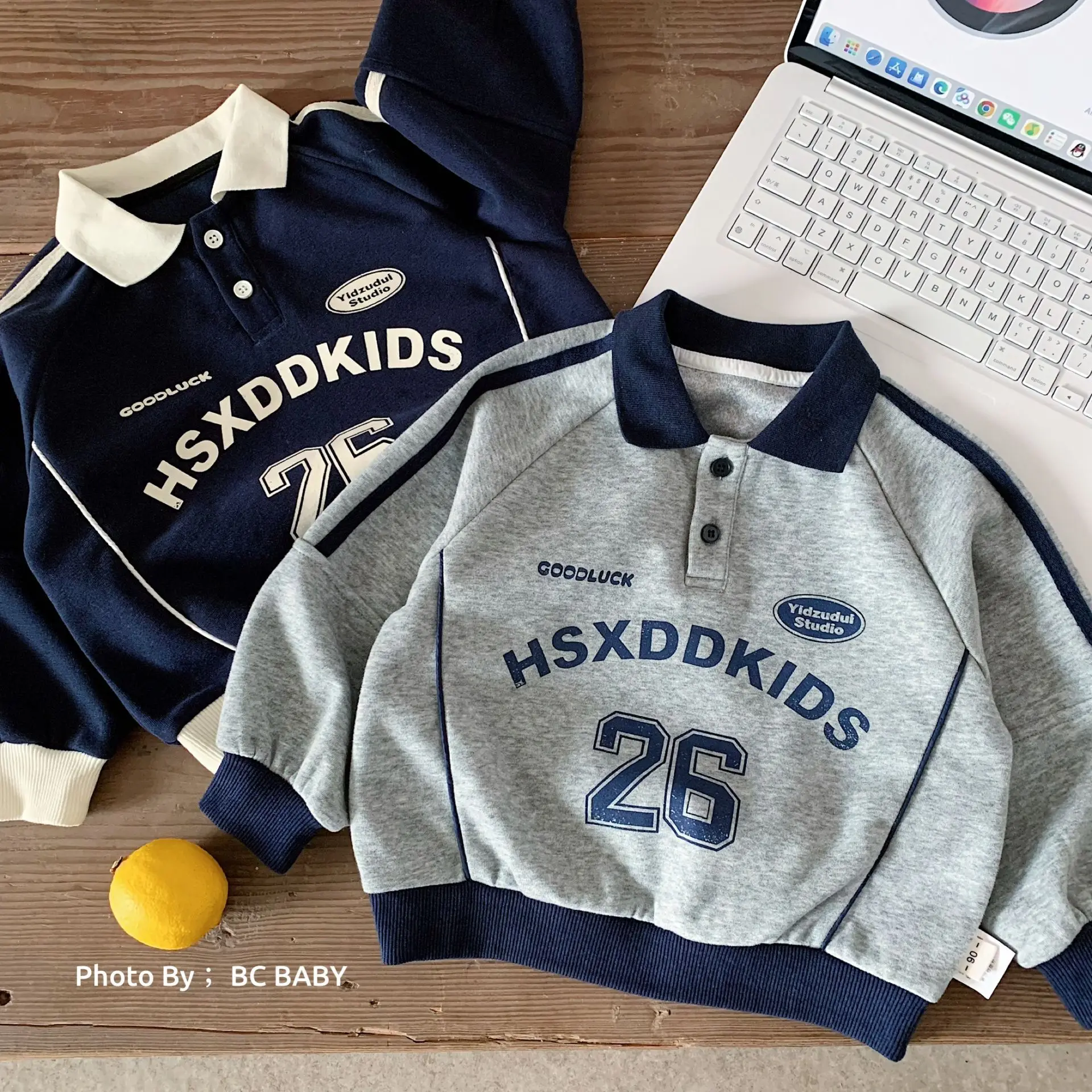 Boys Hoodie 2026 Autumn and Winter New Childrens Clothing Korean Style Boys and Girls Color Contrast Lapel Letter Hoodie