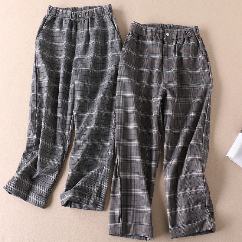 

Retro Slim Plaid Harlan Pants Women's Fashion Crop Pants