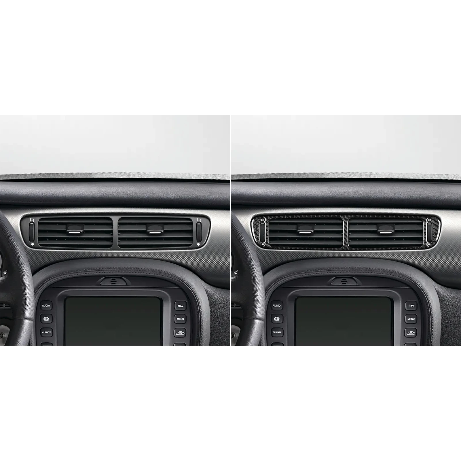 For Jaguar X-TYPE 2001-2009 Real Carbon Fiber Stickers Central Air Conditioning Outlet Panel Car Accessories Interior Decorative