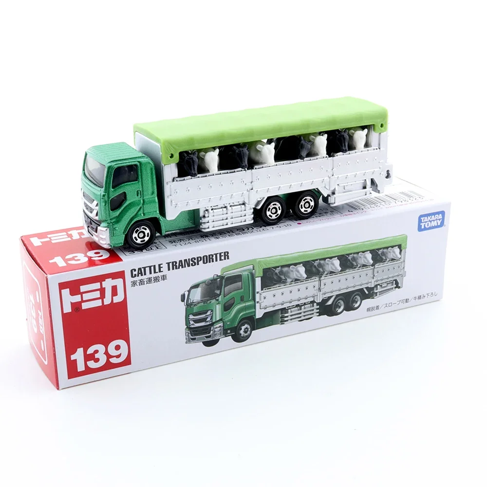 Takara Tomy Long Type Tomica No.139 Cattle Transporter Diecast Automotive Model Ornaments Cas Toys Gift Decorations